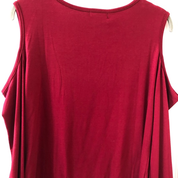 Aolakeke Classic Fashion Collection Cranberry Long Sleeve Cold Shoulder Top S - Picture 11 of 12